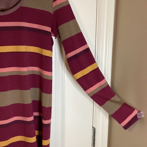 Lole Women's Organic Cotton Long Sleeve T-Shirt Top Stretch Pink Stripe Casual - Picture 2 of 9